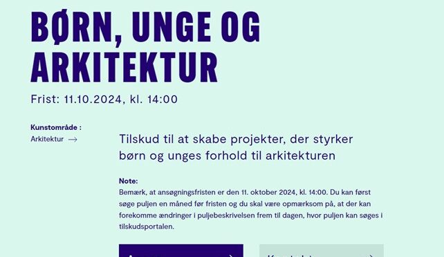 Puljen “Børn, unge og arkitektur”